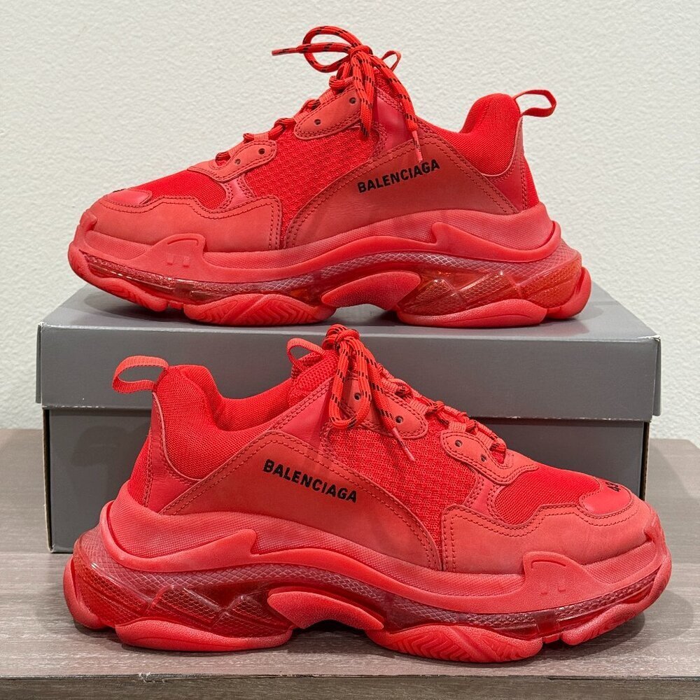 BALENCIAGA Triple S Sneaker 'Clear Sole - Red' Balenciaga  MENs SNEAKER